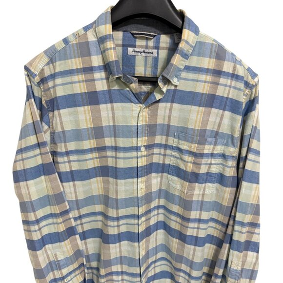 Tommy Bahama Shirt Mens XL/TG Button Up Plaid Cotton Long Sleeve Button Up - Picture 1 of 7